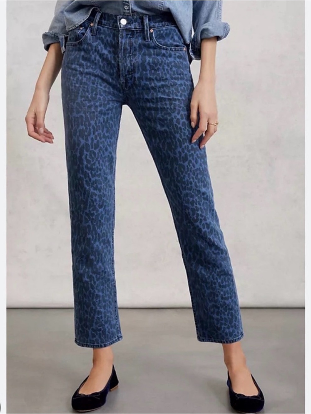 MOTHER Superior Tomcat Ankle Jeans animal cheetah print size 27